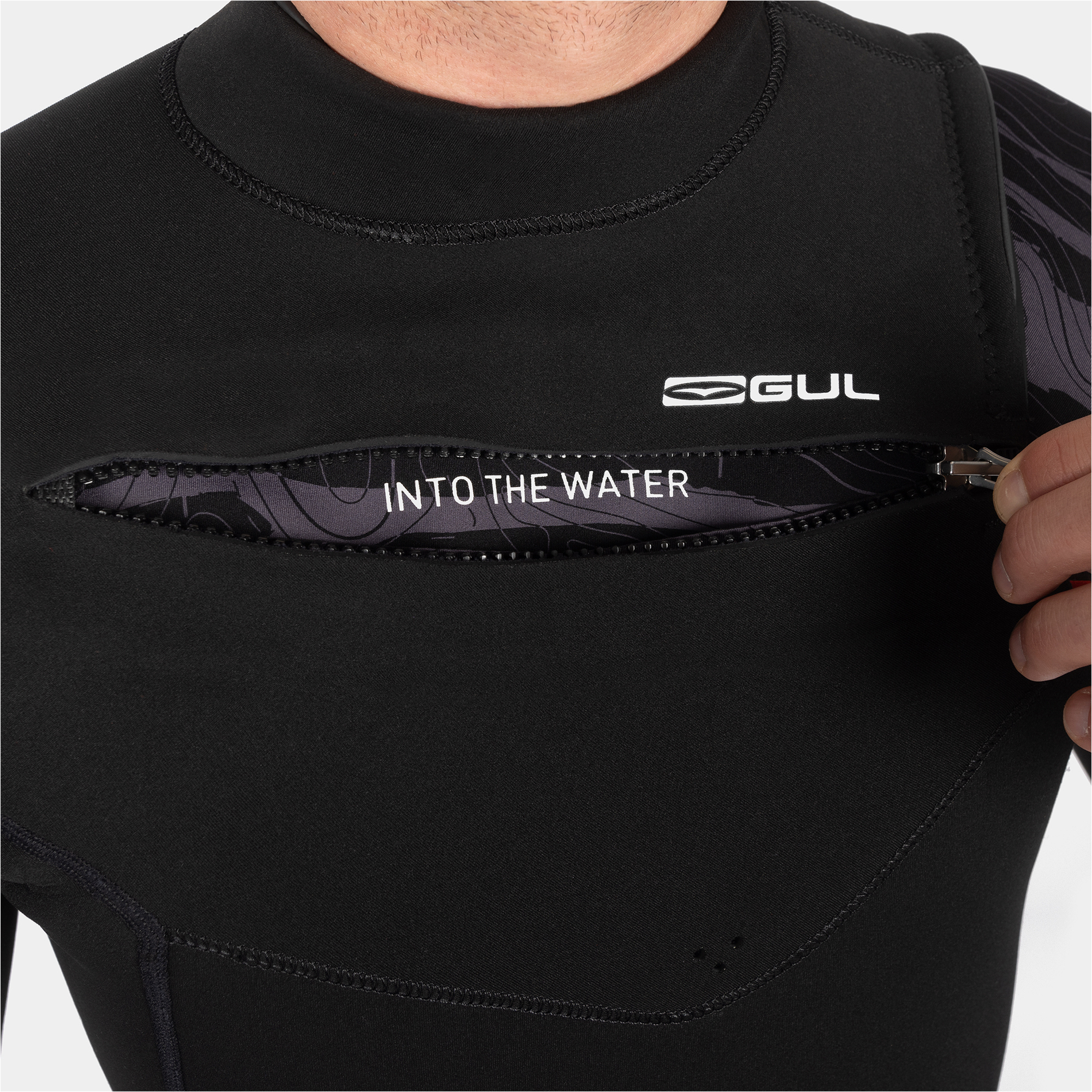 2025 Gul Mens Response Echo 3/2mm Chest Zip Wetsuit RE1327-C1 - Black / Contour Camo